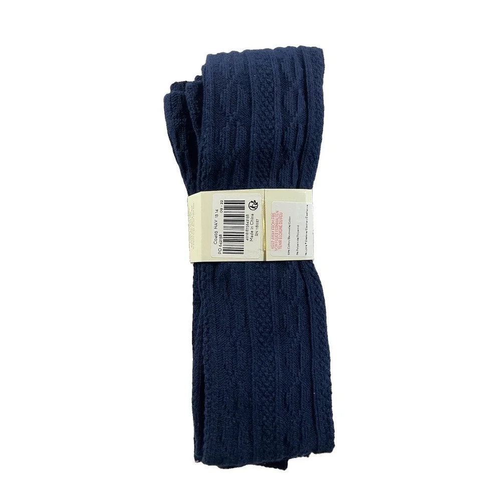 Mini Boden Girls Tights Navy Blue Knit Size 13-14 Classic Preppy Girl School